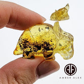 Fossil Amber Carved Dinosaurs Figurine